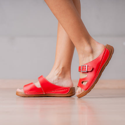 Sandalias Casuales Mujer Joph - Rojo
