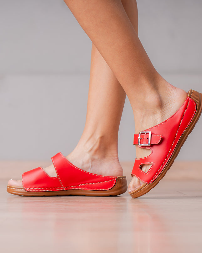 Sandalias Casuales Mujer Joph - Rojo