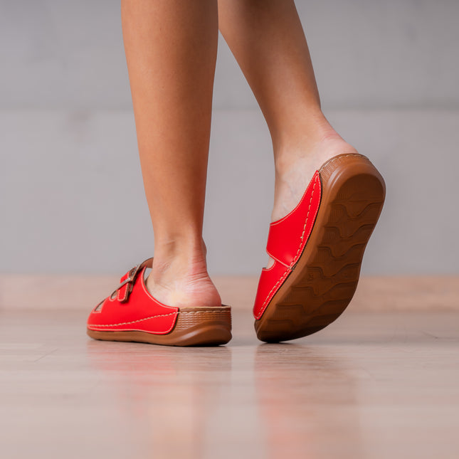 Sandalias Casuales Mujer Joph - Rojo
