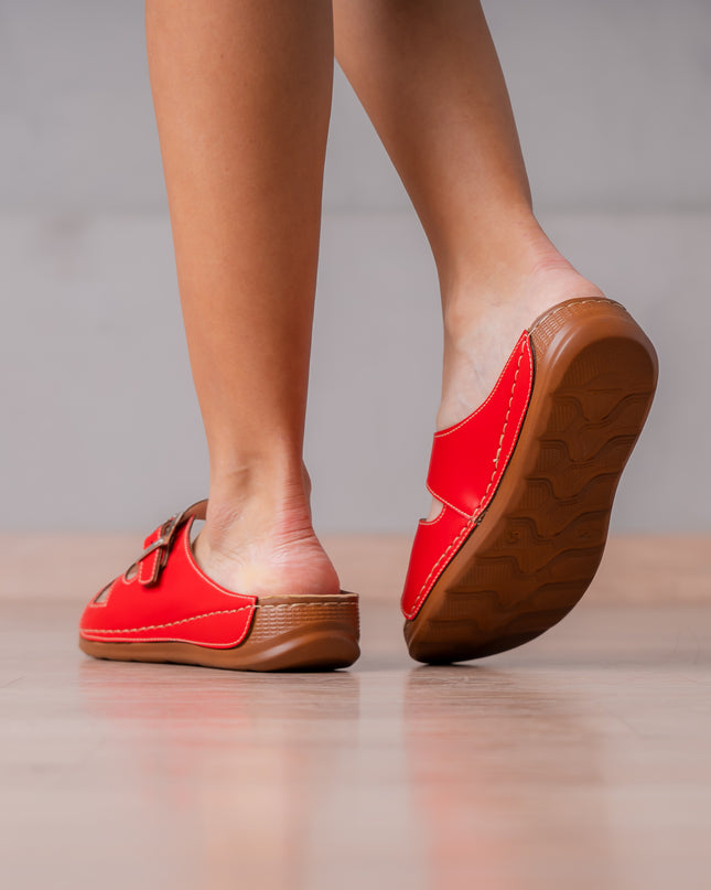 Sandalias Casuales Mujer Joph - Rojo