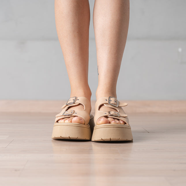Sandalias Casuales Mujer Jovinah - Beige