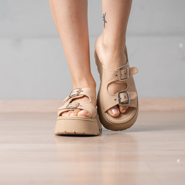 Sandalias Casuales Mujer Jovinah - Beige