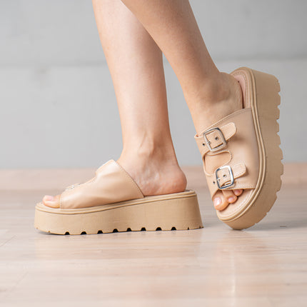 Sandalias Casuales Mujer Jovinah - Beige