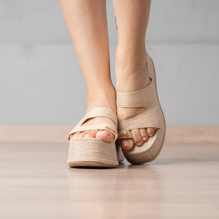 Sandalias Casuales Mujer Mimi - Beige