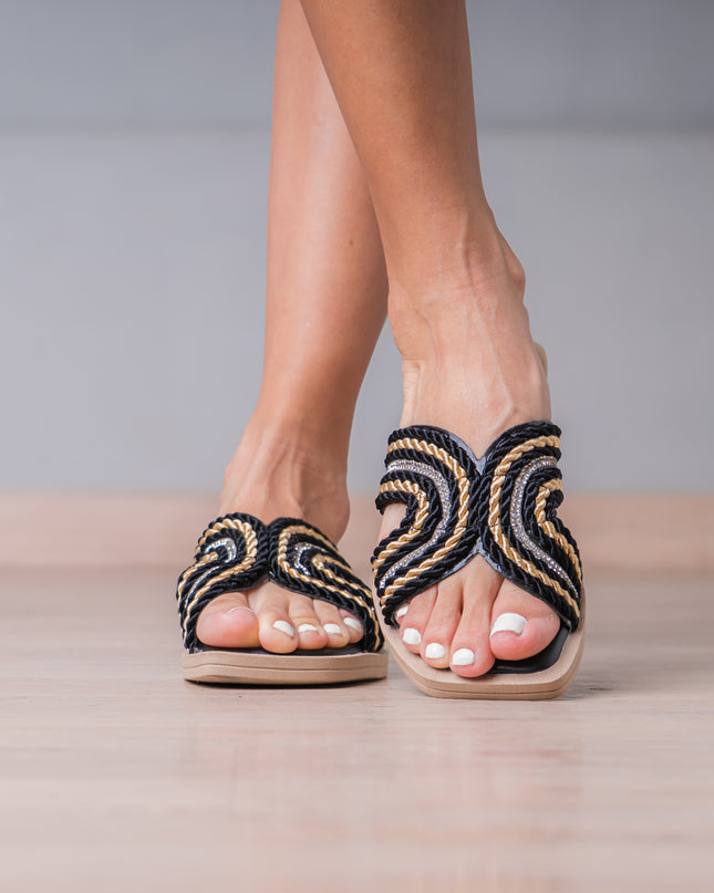 Sandalias Casuales Mujer Okubo - Negro