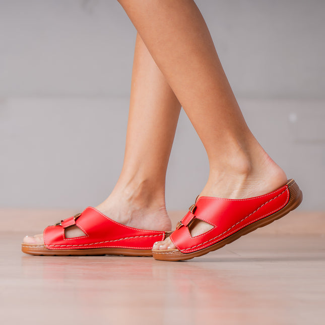 Sandalias Casuales Mujer Prinodah - Rojo