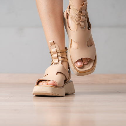 Sandalias Casuales Mujer Querry - Beige