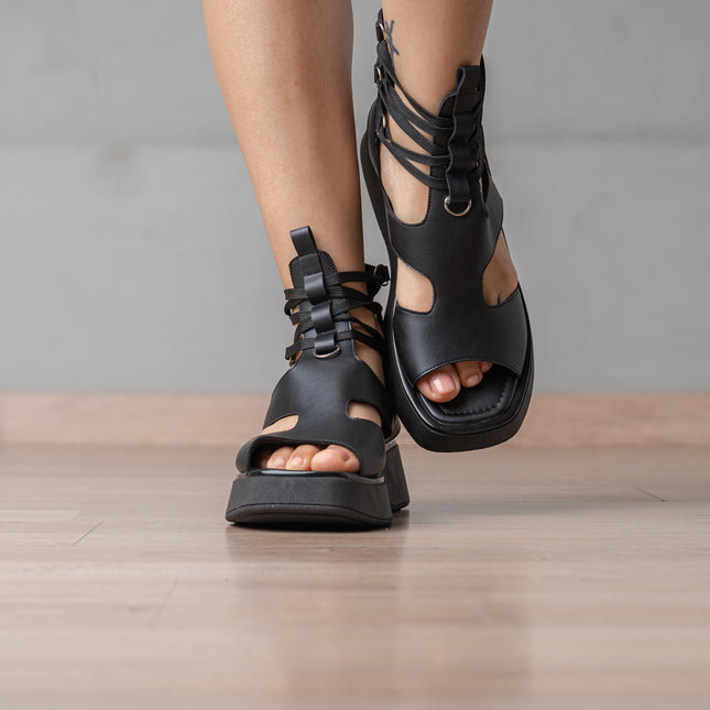 Sandalias Casuales Mujer Querry - Negro