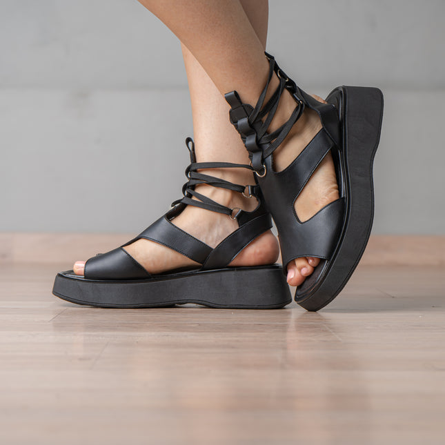 Sandalias Casuales Mujer Querry - Negro