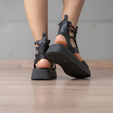 Sandalias Casuales Mujer Querry - Negro