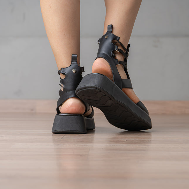 Sandalias Casuales Mujer Querry - Negro