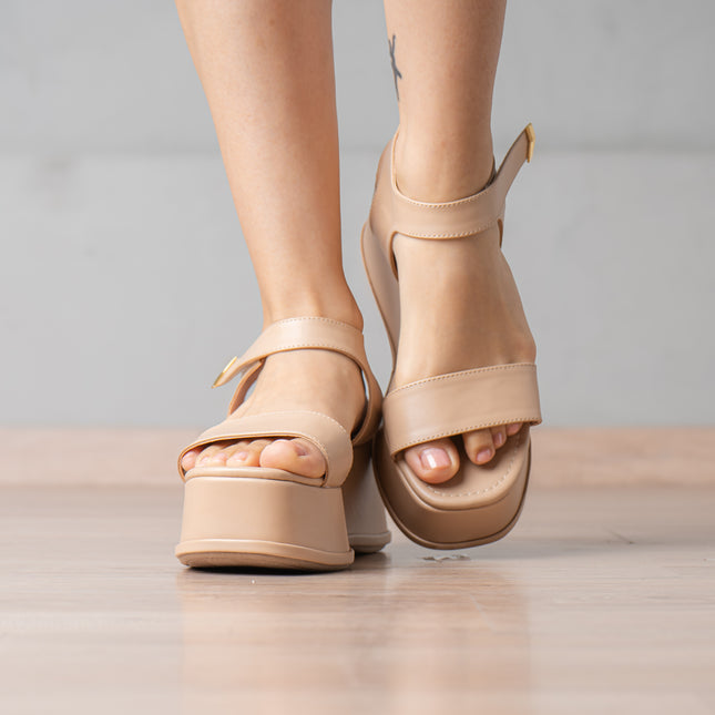 Sandalias Casuales Mujer Robina - Beige