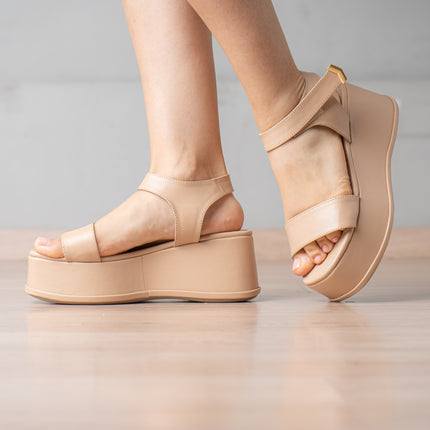 Sandalias Casuales Mujer Robina - Beige