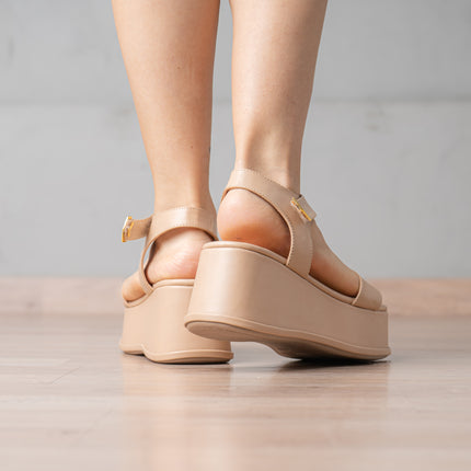 Sandalias Casuales Mujer Robina - Beige