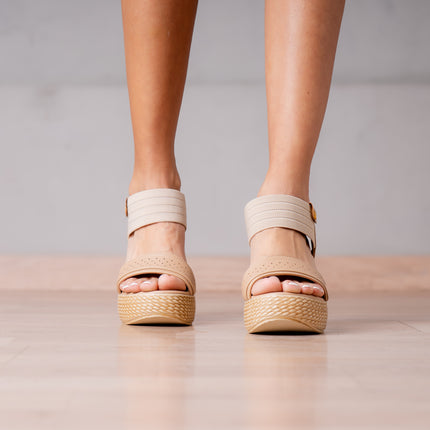 Sandalias Casuales Mujer Zacarias - Beige