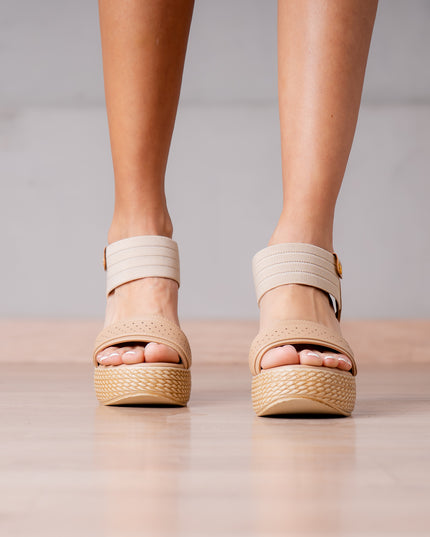 Sandalias Casuales Mujer Zacarias - Beige