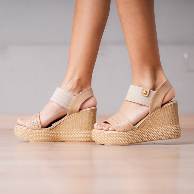 Sandalias Casuales Mujer Zacarias - Beige