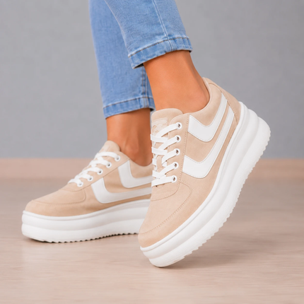 Zapatillas Urbanas Mujer Santander - Beige