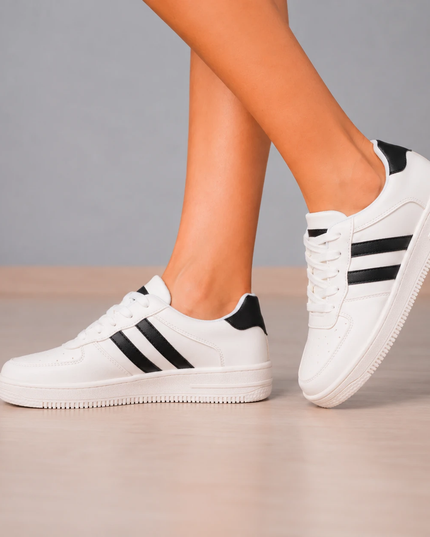 Zapatillas Urbanas Mujer Sisak - Blanco con Negro
