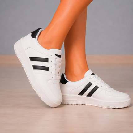 Zapatillas Urbanas Mujer Sisak - Blanco con Negro