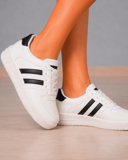 Zapatillas Urbanas Mujer Sisak - Blanco con Negro