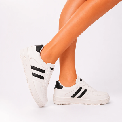 Zapatillas Urbanas Mujer Sisak - Blanco con Negro