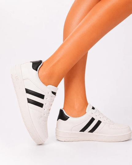 Zapatillas Urbanas Mujer Sisak - Blanco con Negro