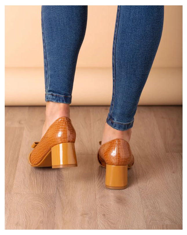Stilettos Rodas - Camel Charol
