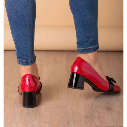 Stilettos Mujer Rodas - Rojo Charol