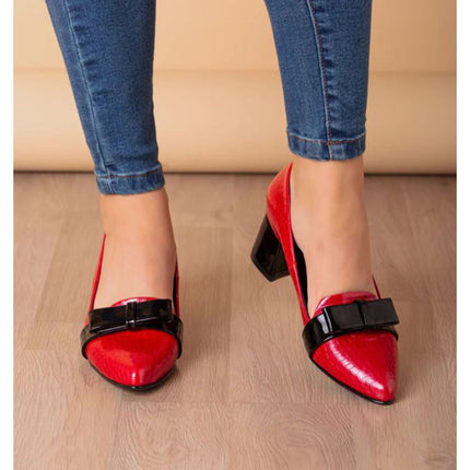 Stilettos Mujer Rodas - Rojo Charol