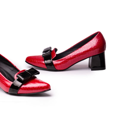 Stilettos Mujer Rodas - Rojo Charol