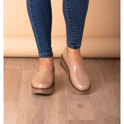 Mocasines Mujer Vratsa - Beige Charol