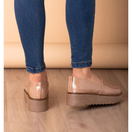 Mocasines Mujer Vratsa - Beige Charol