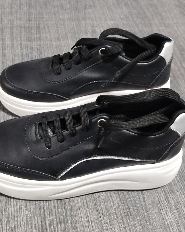 Zapatilla Diest - Negro Plateado 35 (Yayita)