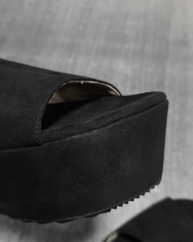 Sandalia prato - negro gamuza 37 (Yayita)