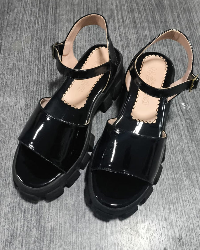 Sandalia Reggio - Negro Charol 37 (Yayita)