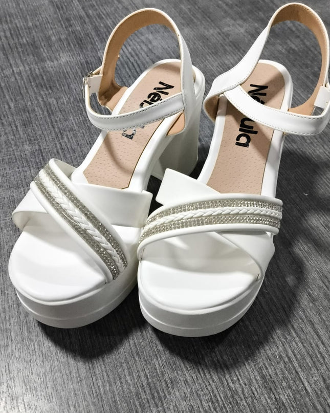 Sandalias brillo - Blanco 37 (Yayita)