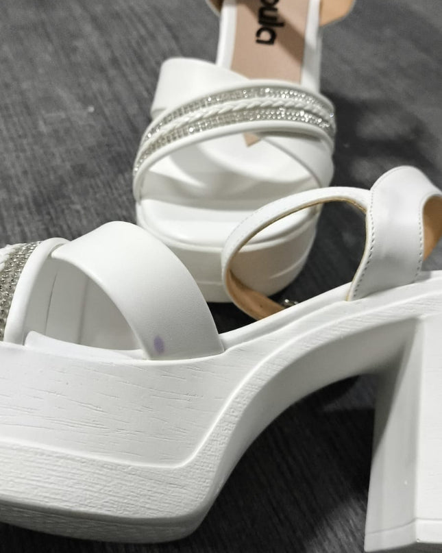 Sandalias brillo - Blanco 37 (Yayita)