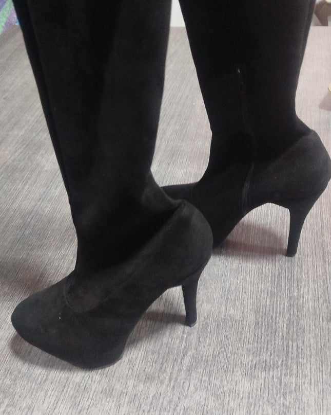 Botas Bonjour - Negro Gamuza 37 (Yayita)