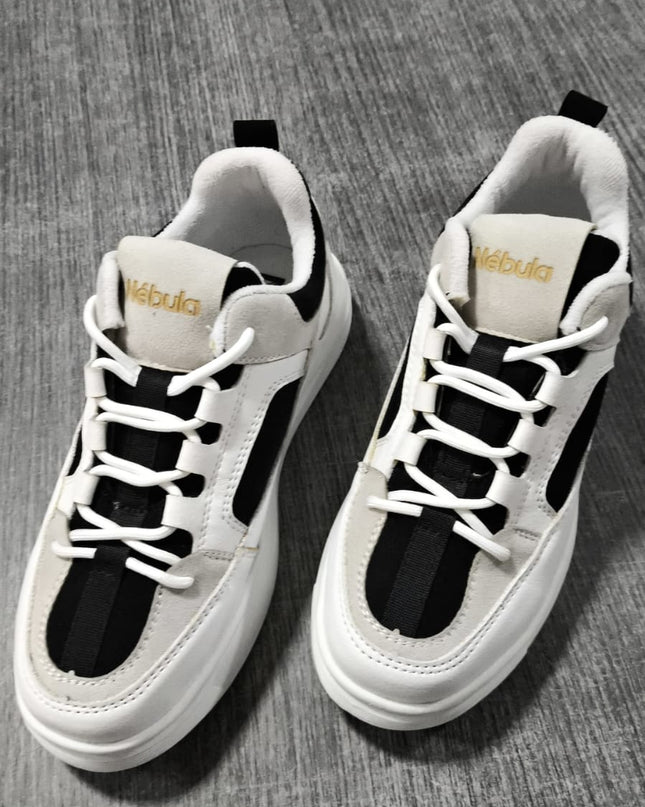 Zapatillas Urbanas Mujer amelie - blanco plateado 35 (Yayita)