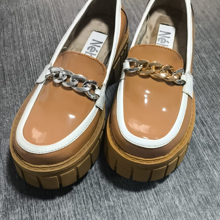 Mocasines Mujer Antalya - Camel Blanco 35 (Yayita)