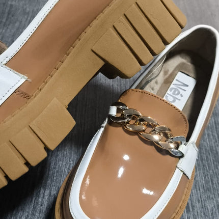 Mocasines Mujer Antalya - Camel Blanco 35 (Yayita)