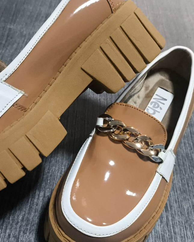 Mocasines Mujer Antalya - Camel Blanco 35 (Yayita)