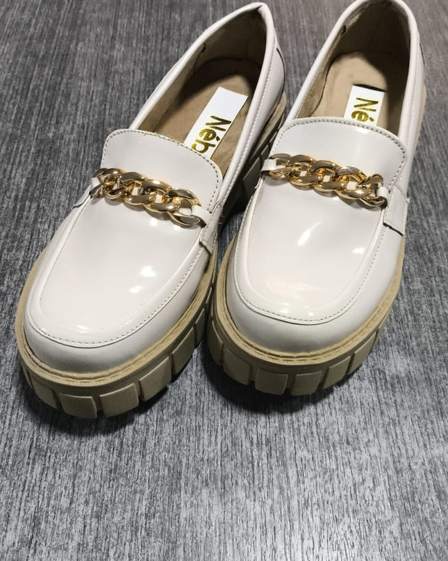 Mocasines Mujer Antalya 2 - Nude Charol 37 (Yayita)