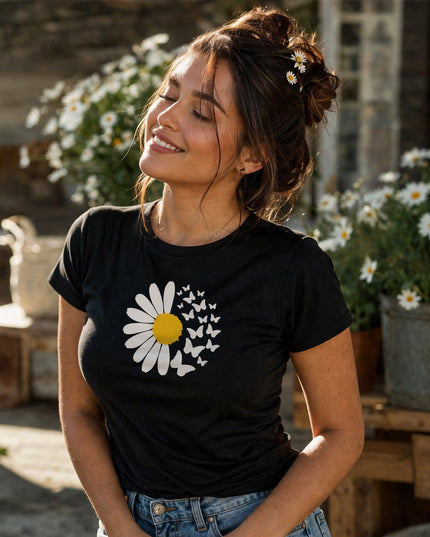 Polo Mujer - Girasol Mariposas