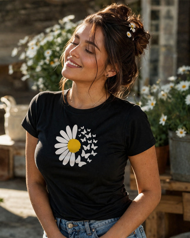 Polo Mujer - Girasol Mariposas