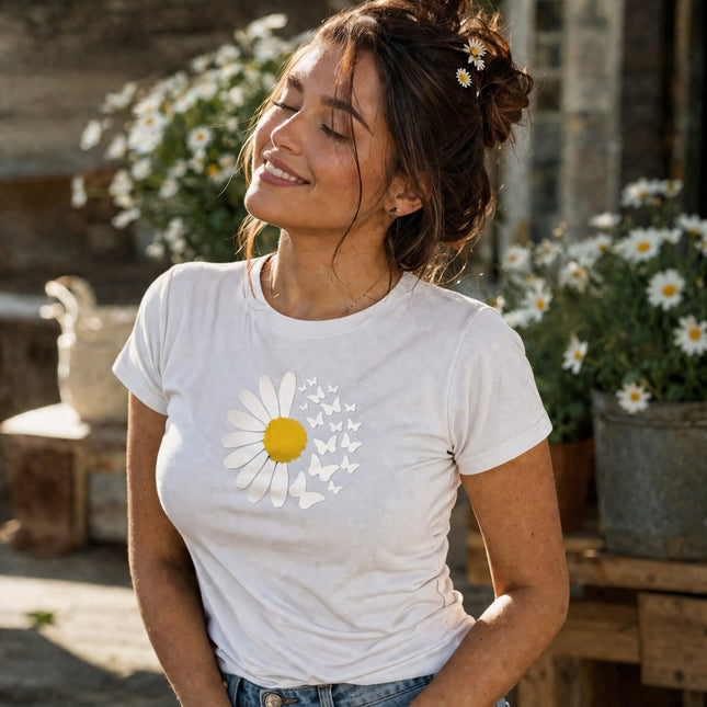 Polo Mujer - Girasol Mariposas