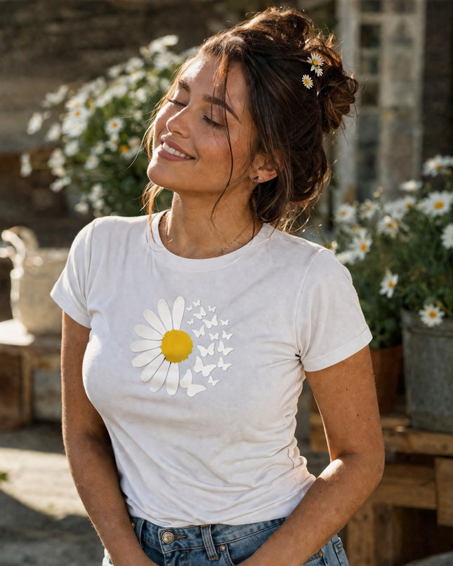 Polo Mujer - Girasol Mariposas