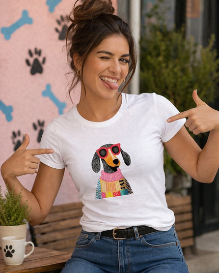 Polo Mujer - Pero Con Abrigo y Lentes Rojos
