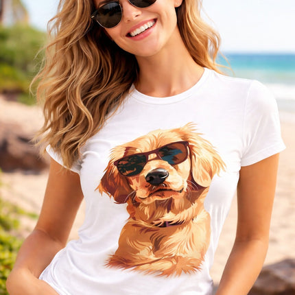 Polo Mujer - Perro Con Lentes